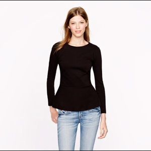J. Crew Black Ponte Peplum shirt